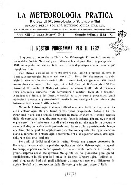 La meteorologia pratica rivista di meteorologia agraria, igienica, aeronautica