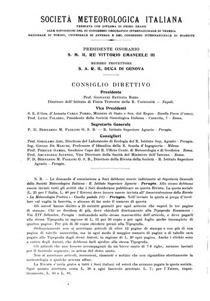 La meteorologia pratica rivista di meteorologia agraria, igienica, aeronautica