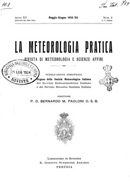 La meteorologia pratica rivista di meteorologia agraria, igienica, aeronautica