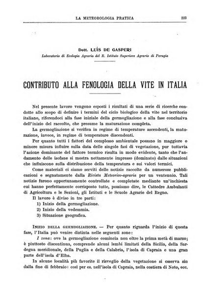 La meteorologia pratica rivista di meteorologia agraria, igienica, aeronautica