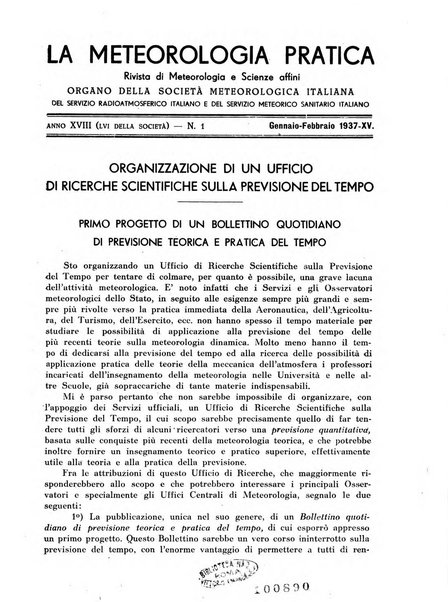 La meteorologia pratica rivista di meteorologia agraria, igienica, aeronautica