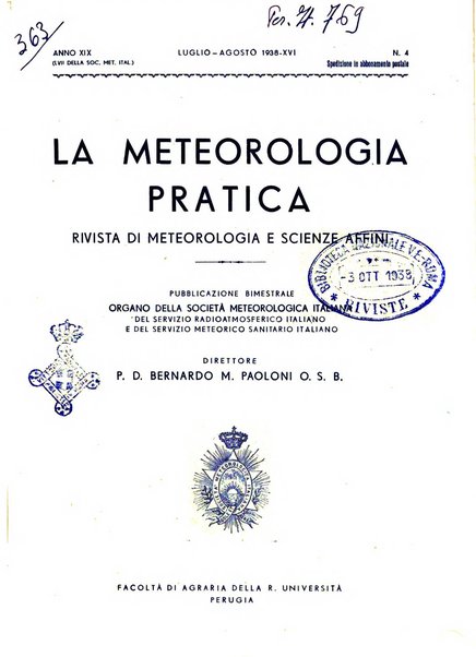 La meteorologia pratica rivista di meteorologia agraria, igienica, aeronautica