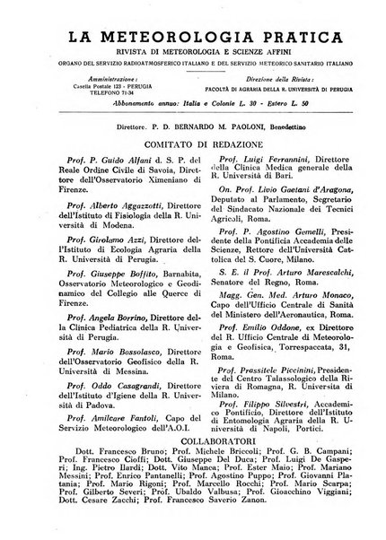 La meteorologia pratica rivista di meteorologia agraria, igienica, aeronautica