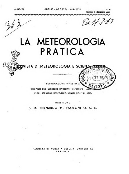 La meteorologia pratica rivista di meteorologia agraria, igienica, aeronautica