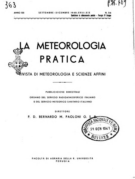 La meteorologia pratica rivista di meteorologia agraria, igienica, aeronautica