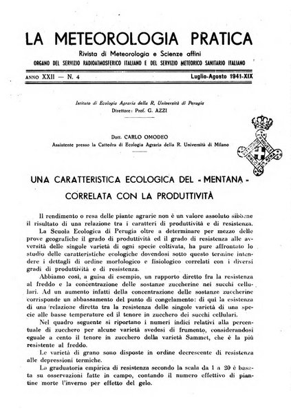 La meteorologia pratica rivista di meteorologia agraria, igienica, aeronautica