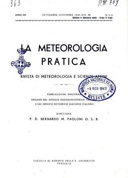 La meteorologia pratica rivista di meteorologia agraria, igienica, aeronautica
