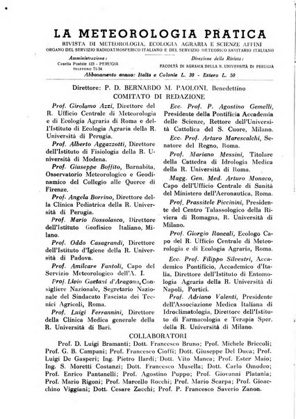 La meteorologia pratica rivista di meteorologia agraria, igienica, aeronautica