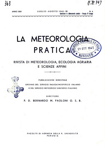 La meteorologia pratica rivista di meteorologia agraria, igienica, aeronautica