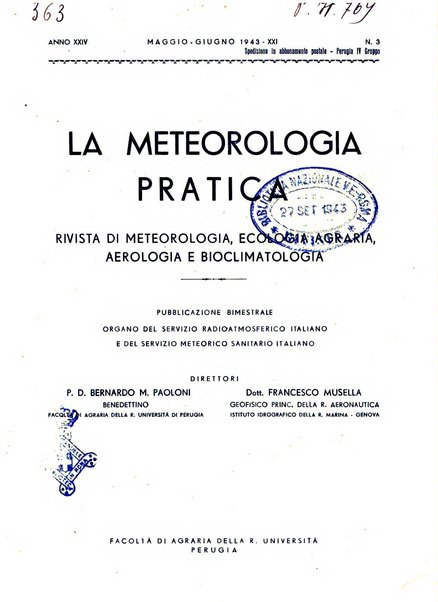 La meteorologia pratica rivista di meteorologia agraria, igienica, aeronautica