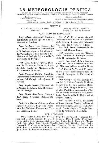 La meteorologia pratica rivista di meteorologia agraria, igienica, aeronautica