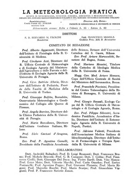 La meteorologia pratica rivista di meteorologia agraria, igienica, aeronautica