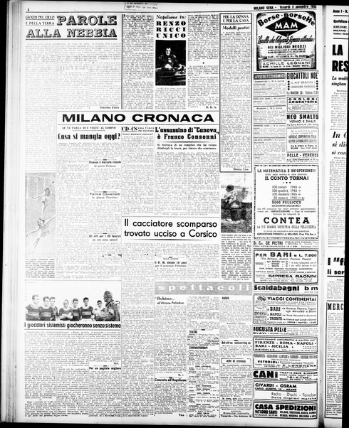 Milano sera : quotidiano della sera