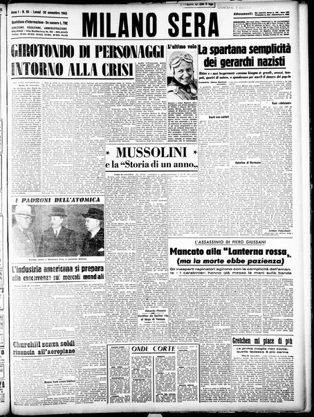 Milano sera : quotidiano della sera