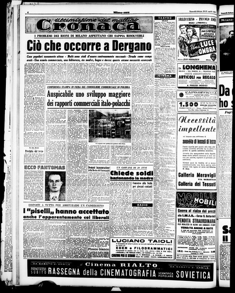 Milano sera : quotidiano della sera