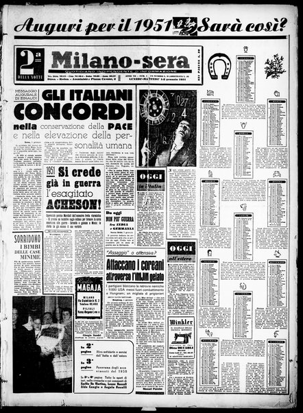 Milano sera : quotidiano della sera