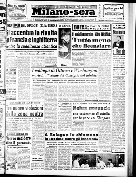 Milano sera : quotidiano della sera