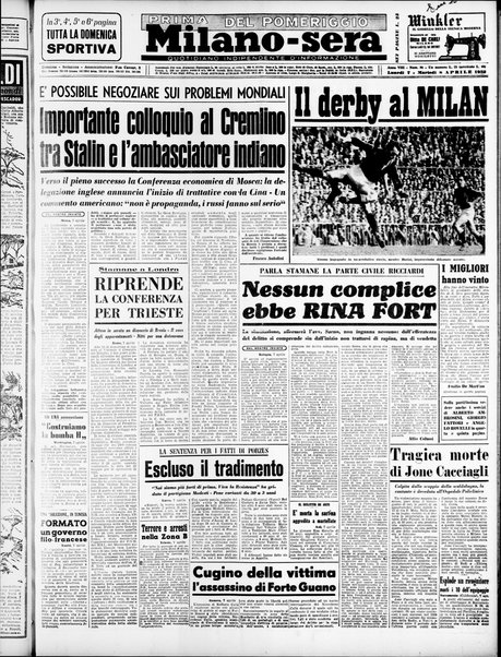 Milano sera : quotidiano della sera