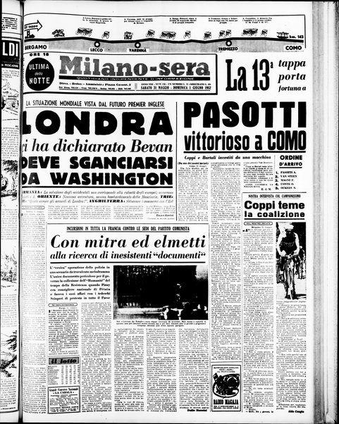 Milano sera : quotidiano della sera