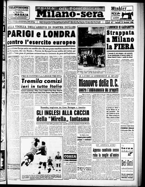 Milano sera : quotidiano della sera