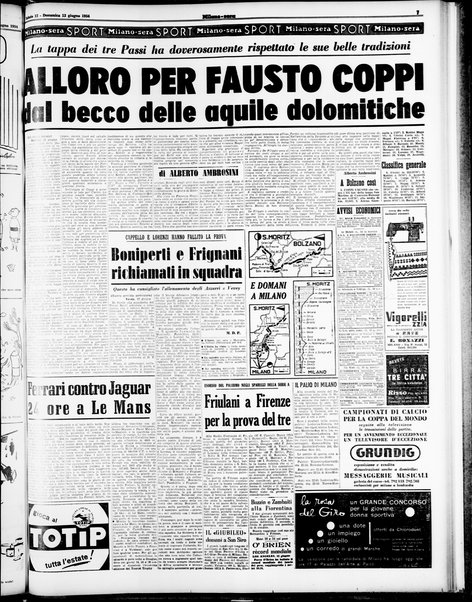 Milano sera : quotidiano della sera