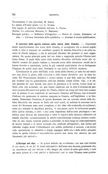 Minerva rassegna internazionale