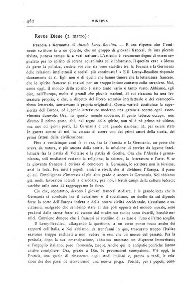 Minerva rassegna internazionale