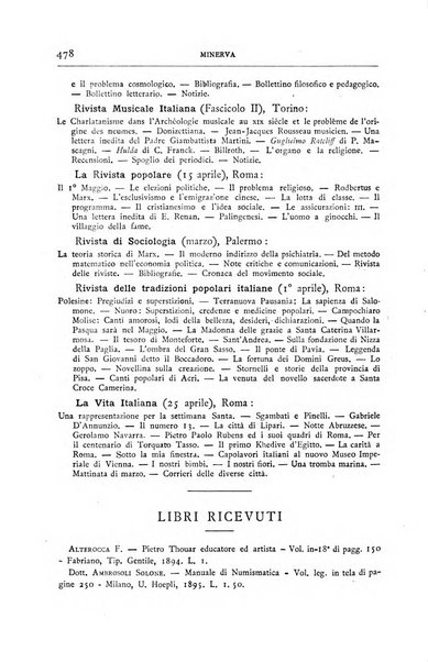 Minerva rassegna internazionale