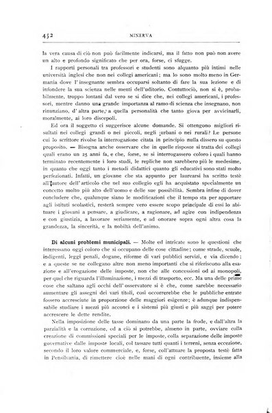 Minerva rassegna internazionale