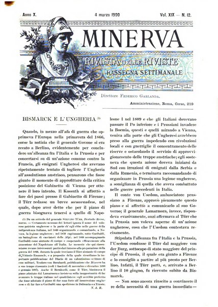 Minerva rassegna internazionale