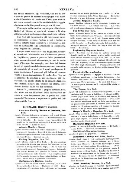 Minerva rassegna internazionale