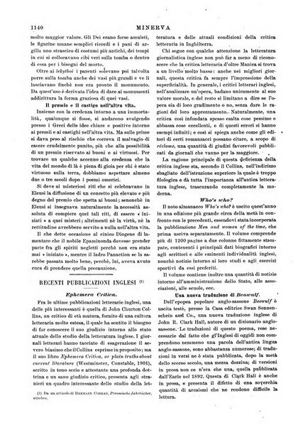 Minerva rassegna internazionale