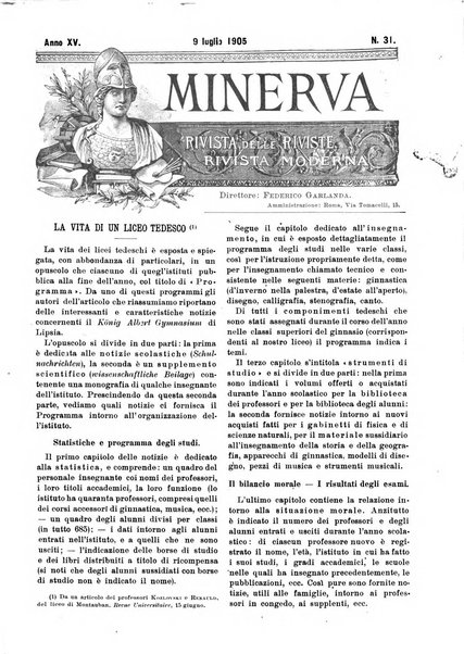 Minerva rassegna internazionale