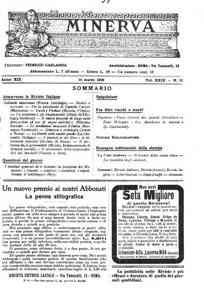 Minerva rassegna internazionale