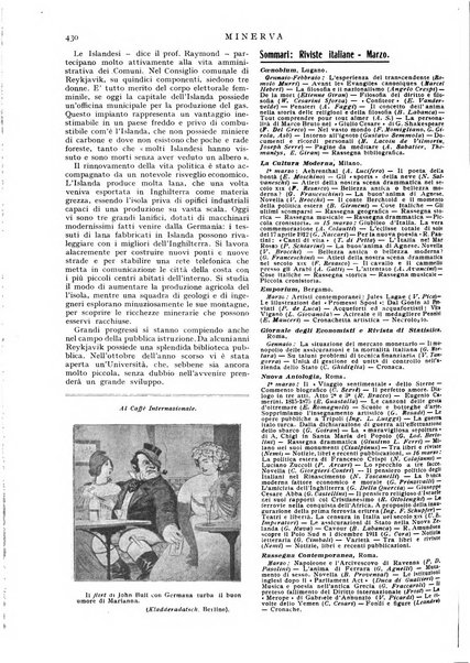 Minerva rassegna internazionale