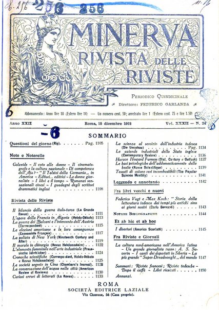 Minerva rassegna internazionale