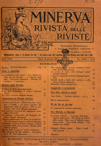 Minerva rassegna internazionale