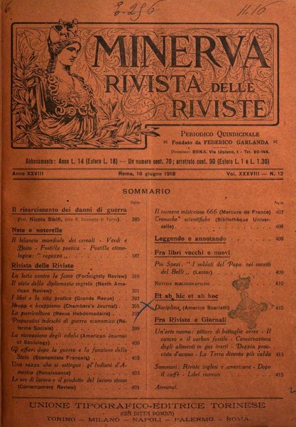 Minerva rassegna internazionale