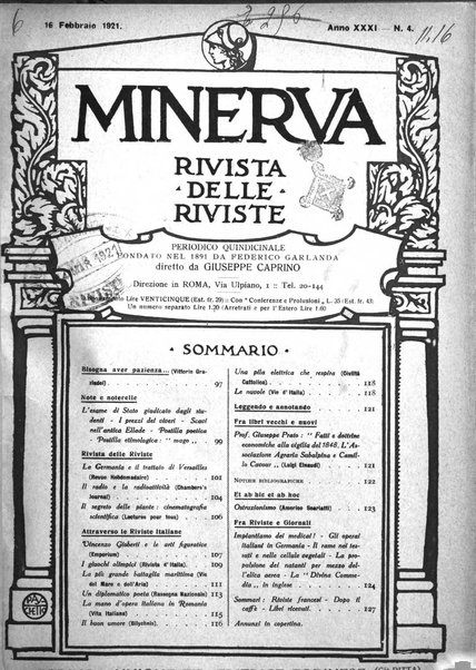 Minerva rassegna internazionale