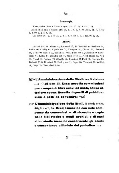 Miscellanea di storia ecclesiastica e studi ausiliari pubblicazione mensile