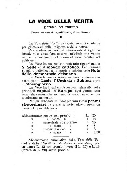 Miscellanea di storia ecclesiastica e studi ausiliari pubblicazione mensile