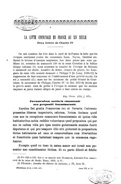 Miscellanea di storia ecclesiastica e studi ausiliari pubblicazione mensile