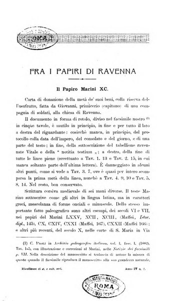 Miscellanea di storia ecclesiastica e studi ausiliari pubblicazione mensile