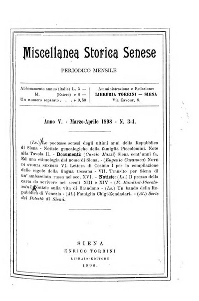 Miscellanea storica senese