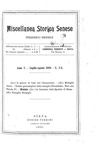 Miscellanea storica senese