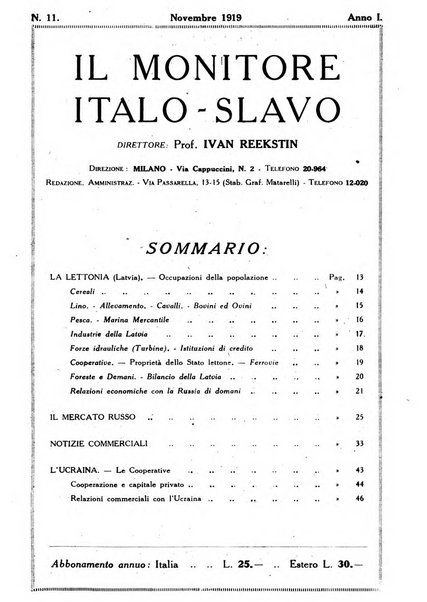 Il monitore italo-slavo rivista mensile di propaganda dei rapporti commerciali, industriali ed intellettuali tra l'Italia ed i paesi slavi