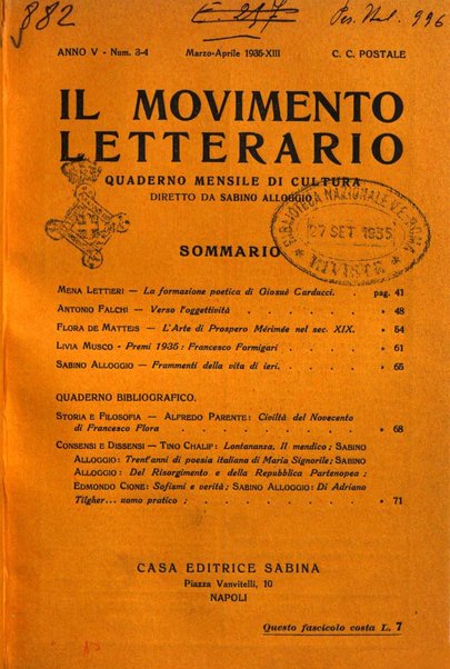 Il movimento letterario quaderno mensile di cultura