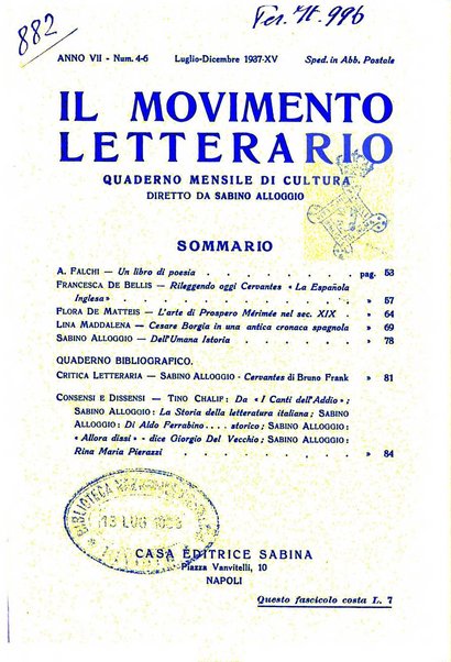 Il movimento letterario quaderno mensile di cultura