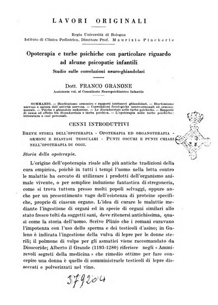 Neopsichiatria rassegna di psichiatria, neurologia, endocrinologia