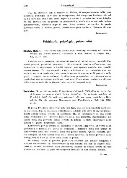 Neopsichiatria rassegna di psichiatria, neurologia, endocrinologia